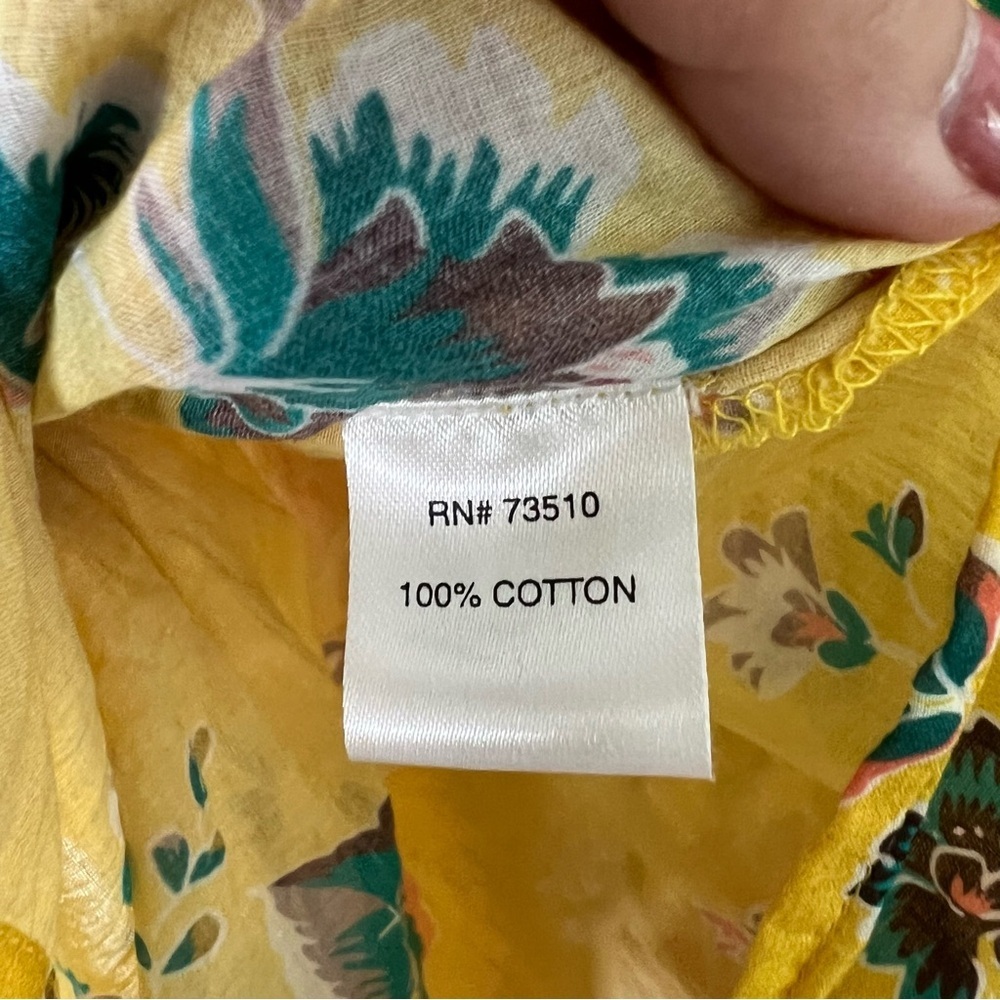 Ivy Jane Boho Tunic Top Striped Floral Print Cotton Peasant Blouse Festival XS - Picture 11 of 12